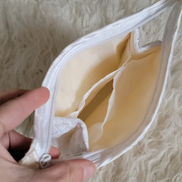 Vintage Jessica Mcclintock Embroidered Lace Zippered Pouch Small Bridal Clutch - Picture 10 of 12